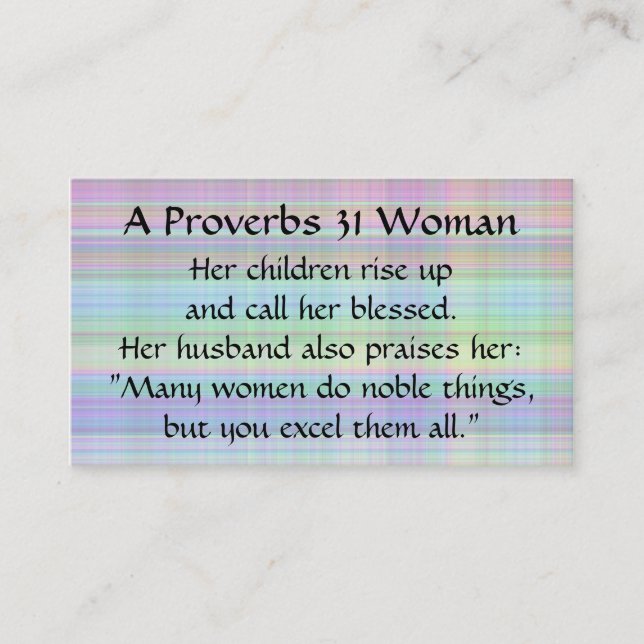 Proverbs 31 Woman Mamma Telefonkort Madras Play (Framsida)