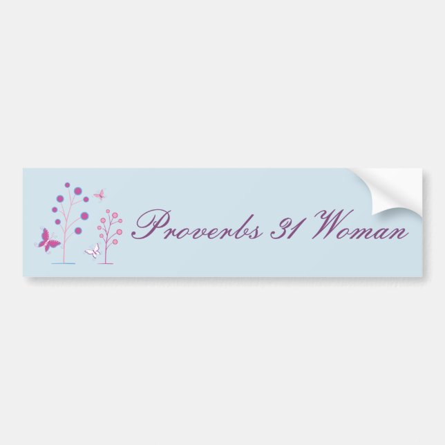 Proverbs 31 Woman med Söt Butterflies Bildekal (Framsidan)