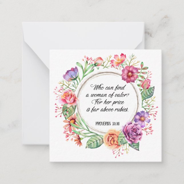 Proverbs 31 Woman of Valor Ro Blank Note Card Anteckningskort (Framsida)