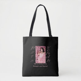 Proverbs 31 Woman Rosa & Black Tote Bag Tygkasse