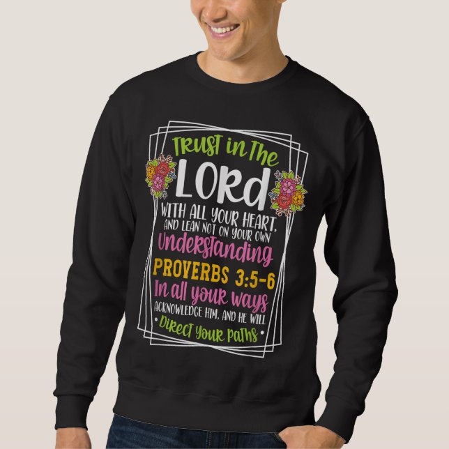Proverbs 35-6 Bible Verse Religiösa Christian Mana Lång Ärmad Tröja (Framsida)