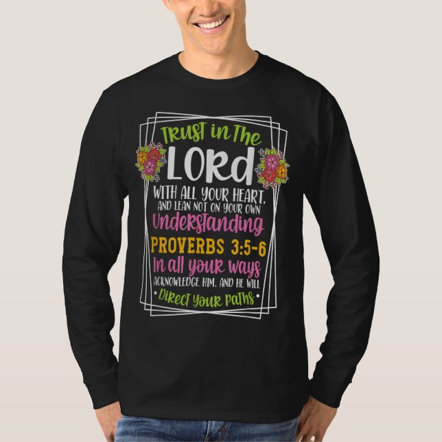 Proverbs 35-6 Bible Verse Religiösa Christian Mana T Shirt (Framsida)