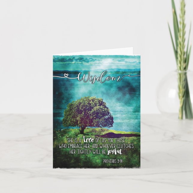 Proverbs 3:18 Photo Notecard Kort (Framsida)