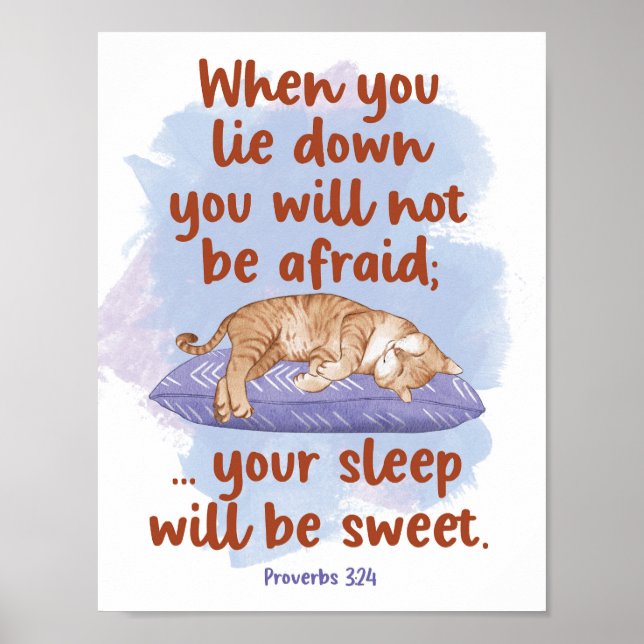 Proverbs 3:24 Din sömn kommer att vara sötat Poster (Framsidan)