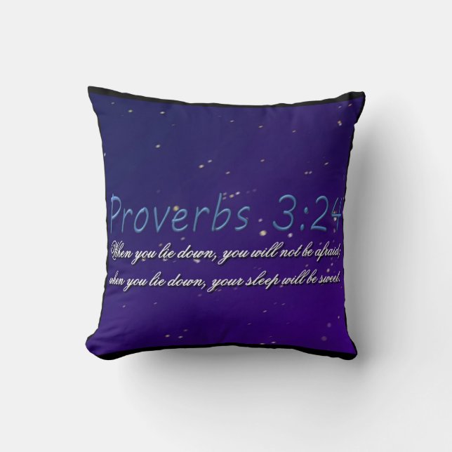 Proverbs 3:24 Pillow Kudde (Framsida)