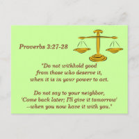 Proverbs 3:27-28 Bible Verse-minneskort