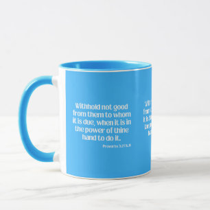 Proverbs 3:27 KJV bibelskript med två ton Mugg