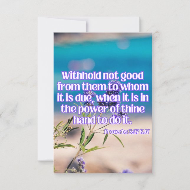 Proverbs 3:27 KJV Bible Scripture Pic Hälsning Kort (Framsida)