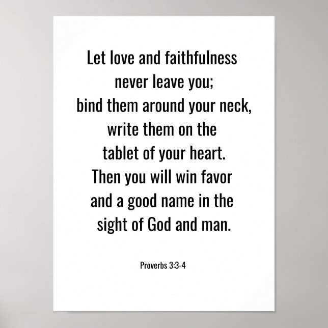 Proverbs 3:3-4 18 x 24 poster (Framsidan)