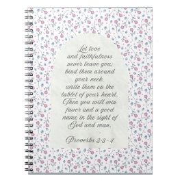 Proverbs 3:3–4 Floral Scripture  Anteckningsbok