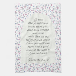 Proverbs 3:3–4 Floral Scripture  Kökshandduk