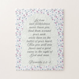 Proverbs 3:3–4 Floral Scripture  Pussel
