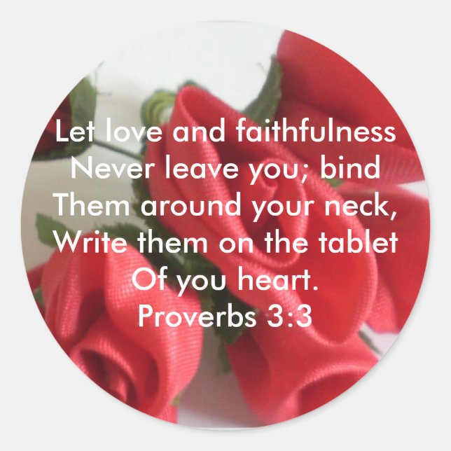 Proverbs 3:3 runt klistermärke (Framsida)