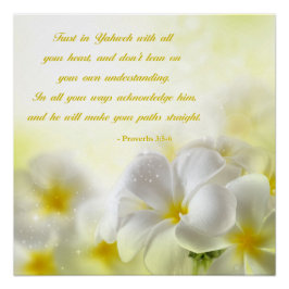 Proverbs 3:5-6 | Bibelcitat | Blommigt av Gult Perfect Poster