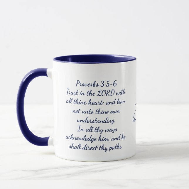 Proverbs 3:5-6 Bible Verse, 11 oz Coffee Mug  Mugg (Vänster)