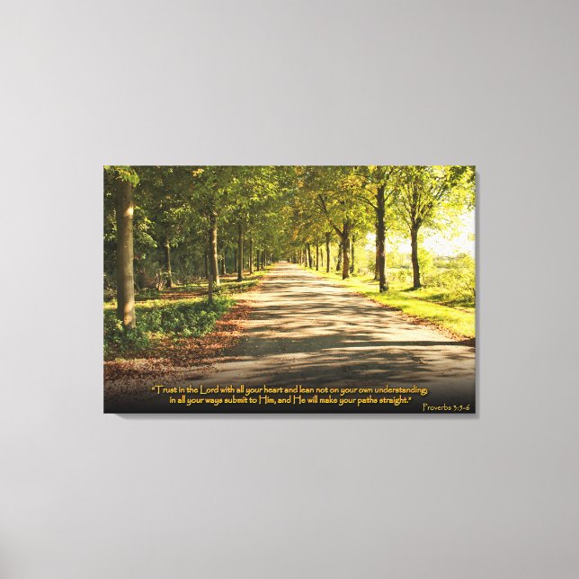 Proverbs 3:5-6 Christian Bible Verse Canvas Art (Framsida)