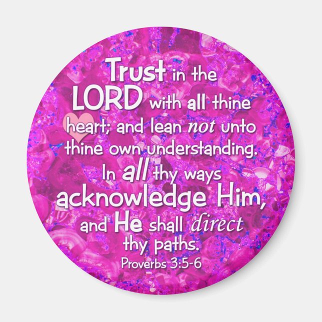 Proverbs 3:5-6 KJV Trust i Lord Magnet (Framsidan)