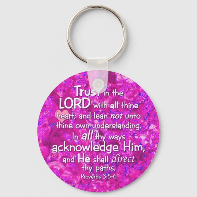 Proverbs 3:5-6 KJV Trust i Lord Nyckelring (Framsida)