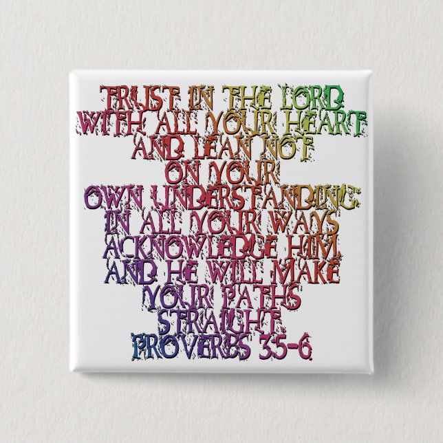 Proverbs 3:5-6 knapp (Framsida)