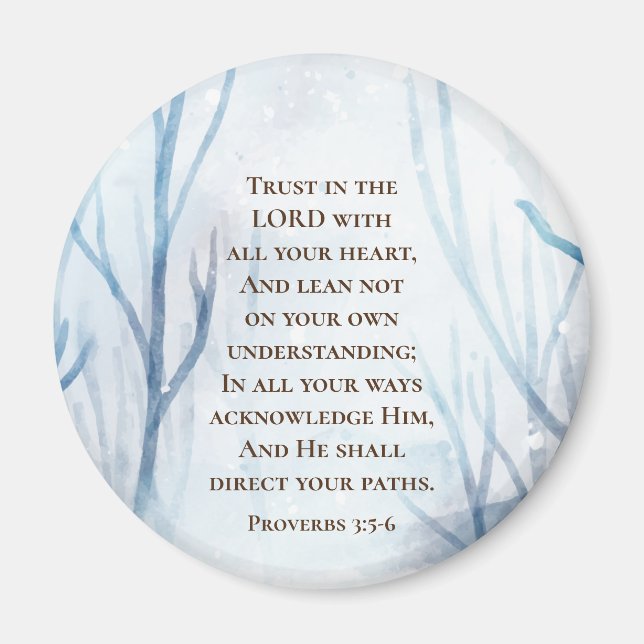 Proverbs 3:5-6 Lita på Herren med ditt hjärta Magnet (Framsidan)