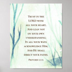 Proverbs 3:5-6 Lita på Herren med ditt hjärta Poster