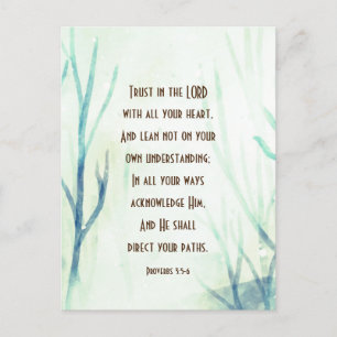 Proverbs 3:5-6 Lita på Herren med ditt hjärta Vykort