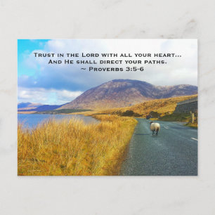 Proverbs 3:5-6 Lita på Herren, vackra Irland Vykort