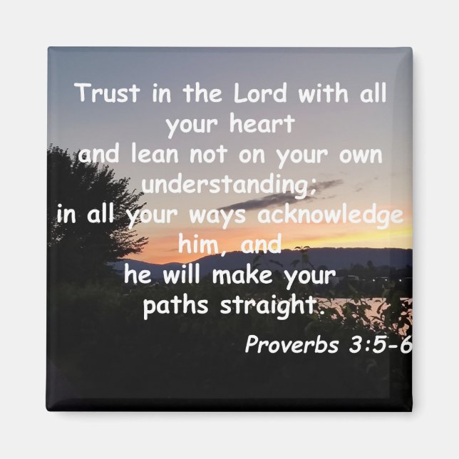 Proverbs 3:5-6 magnet (Framsidan)