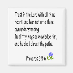 Proverbs 3: 5-6 magnet