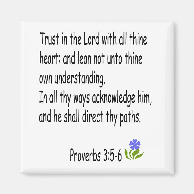 Proverbs 3:5-6 magnet (Framsidan)