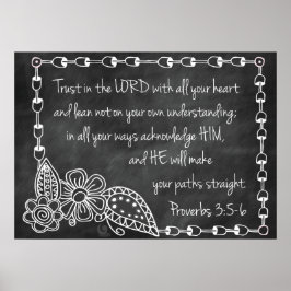 Proverbs 3:5-6-Poster i kalkboard Stil Poster
