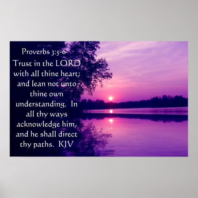 Proverbs 3:5-6 sunset Poster (Framsidan)