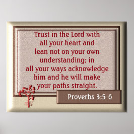 Proverbs 3:5-6 ~ tecknade utskrifter poster