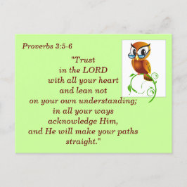 Proverbs 3:5-6 Trust Bible Verse Memory Vykort