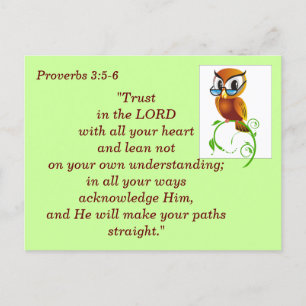 Proverbs 3:5-6 Trust Bible Verse Memory Vykort