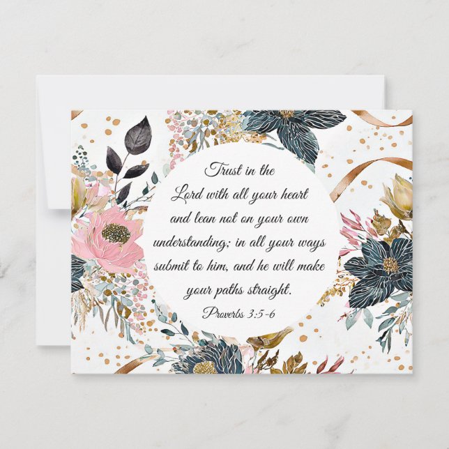 Proverbs 3:5-6 Trust i Lord Bible Verse Card (Framsida)