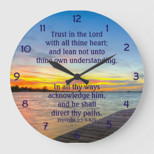Proverbs 3:5-6 Trust i LORD Christian Stor Klocka