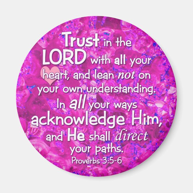 Proverbs 3:5-6 Trust i Lord Magnet (Framsidan)