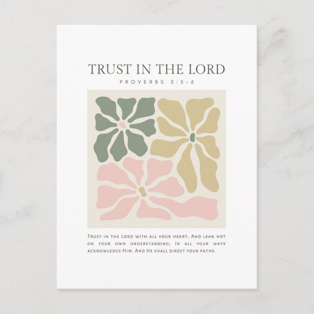 Proverbs 3:5-6 Trust i Lord Vykort (Framsida)