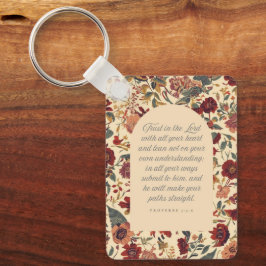 Proverbs 3:5–6 Trust in the Lord Vintage Floral Nyckelring