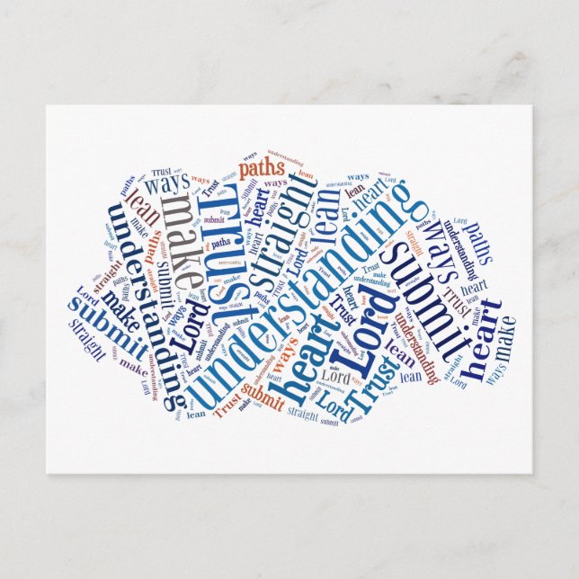 Proverbs 3:5-6 vykort (Framsida)