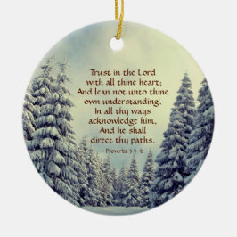 Proverbs 3:5-6 Winter Scene-Personlig Julgransprydnad Keramik