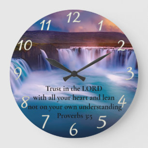 Proverbs 3:5 Guld Christian Faith Prayer Stor Klocka