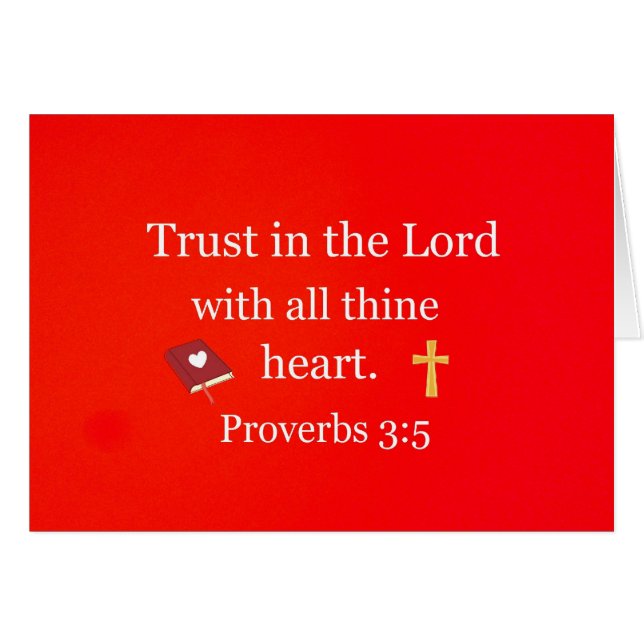 Proverbs 3:5 hälsningskort (Framsidan Horizontal)