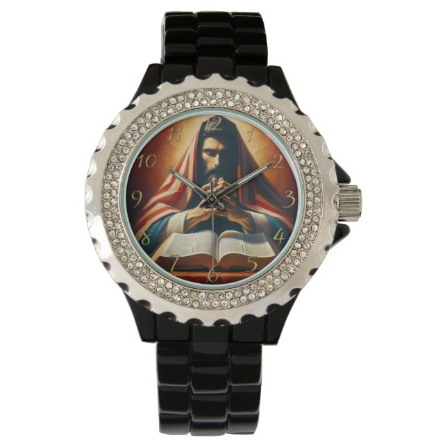 Proverbs 3:5 heliga bibel med händer armbandsur (Framsida)