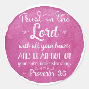 Proverbs 3:5 Inspiration Christian Sticker Crimson Runt Klistermärke