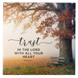 Proverbs 3:5 Lita på Herren med allt ditt hjärta Kakelplatta