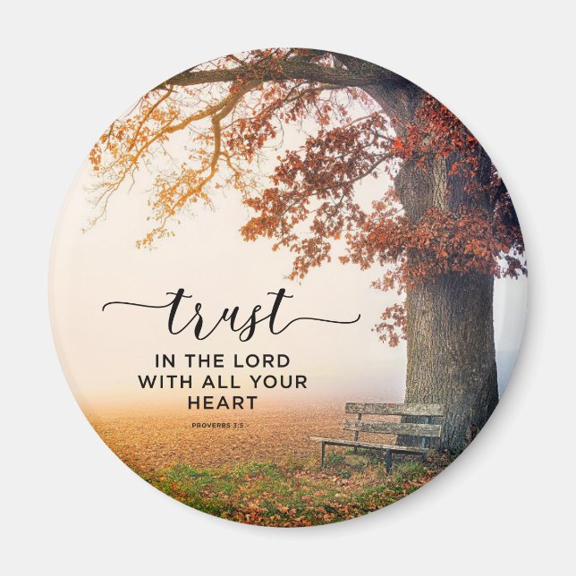 Proverbs 3:5 Lita på Herren med allt ditt hjärta Magnet (Framsidan)