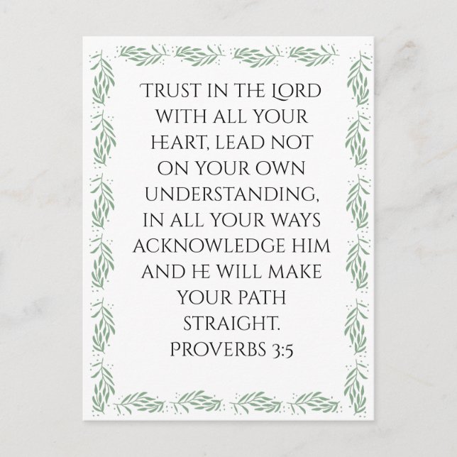Proverbs 3:5 Poster Vykort (Framsida)
