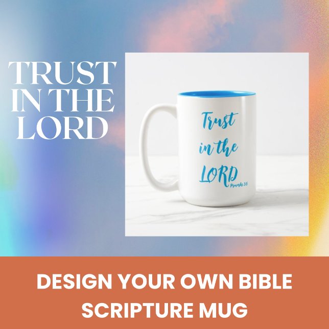 Proverbs 3:5 Trust i Lord Blue Christian Mugg (Skapare uppladdad)